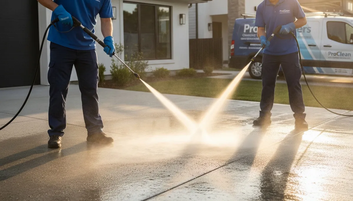 Louisville, KY concrete pressure cleaning for driveways, patios, and walkways by Louisville Paint Pros